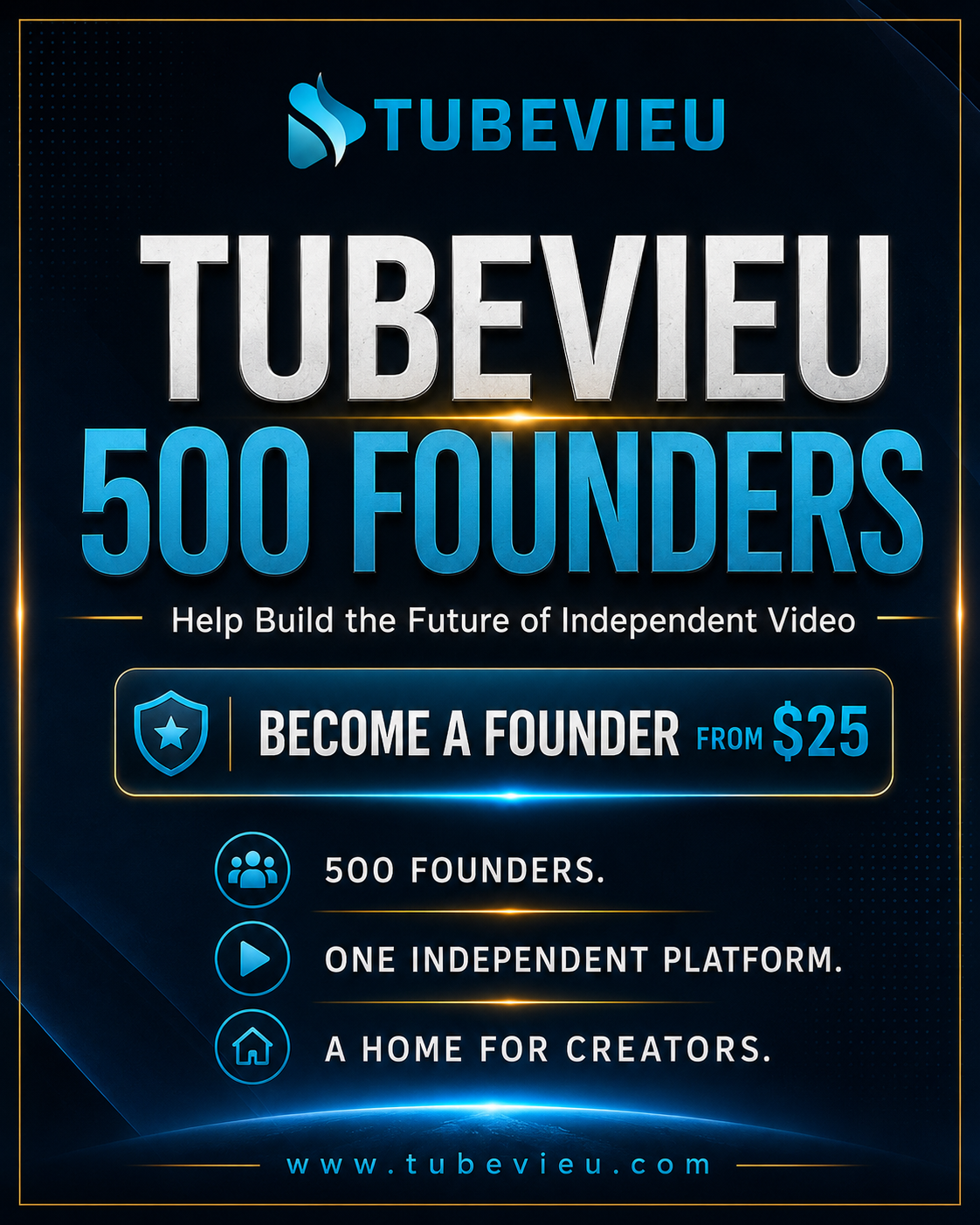 TubeVieu 500 Founders campaign artwork